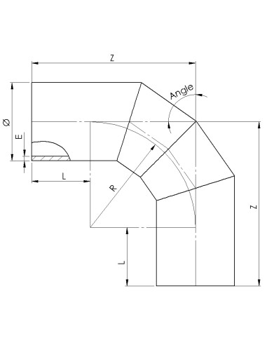 Coude 90° PE100 Injecté SDR7,4 ⌀50-200mm