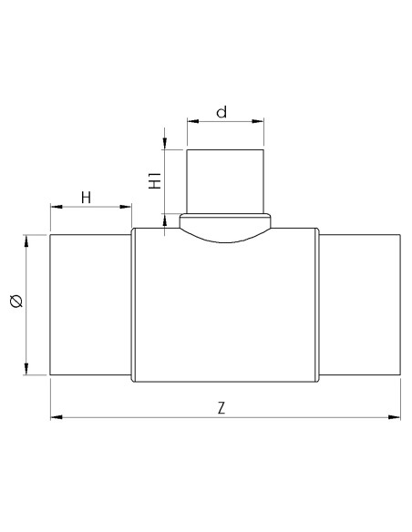 Té réduit à souder PE100 SDR11 ⌀90-500mm