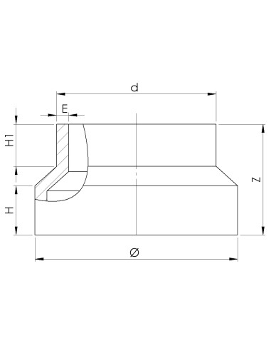 Réduction courte lisse à souder injecté PE100...