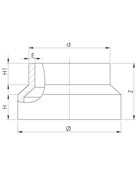 Réduction courte lisse à souder injecté PE100 SDR11 pour ⌀250 à 400mm